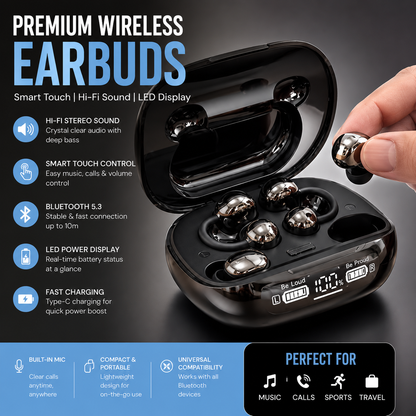6.0 Clip-On & In-Ear Wireless Earbuds