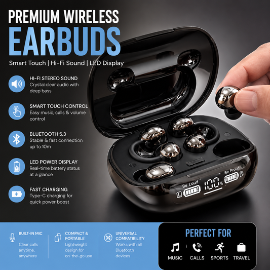 6.0 Clip-On & In-Ear Wireless Earbuds