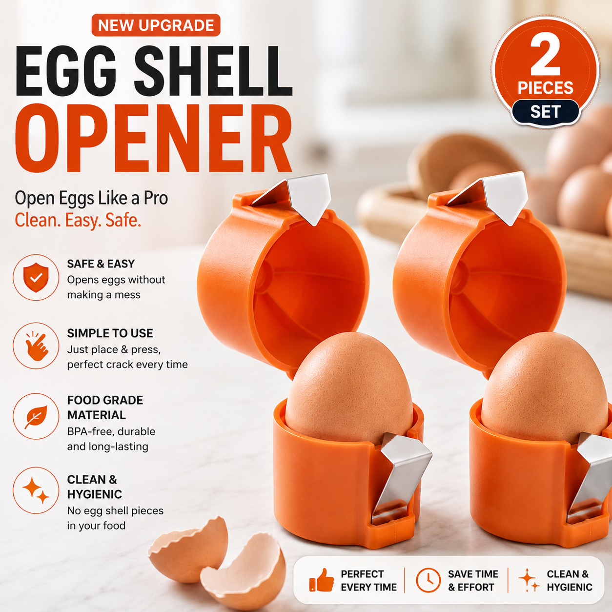 Automatic Egg Shell Opener Kitchen Tool