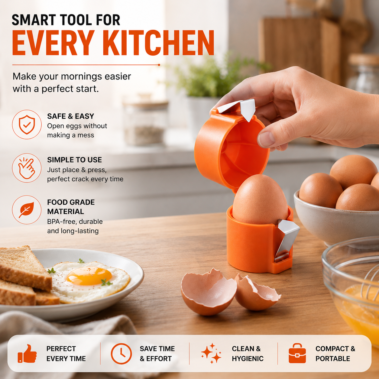 Automatic Egg Shell Opener Kitchen Tool