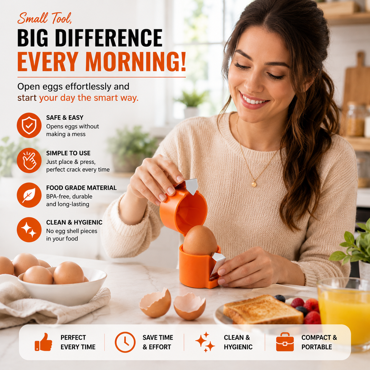 Automatic Egg Shell Opener Kitchen Tool